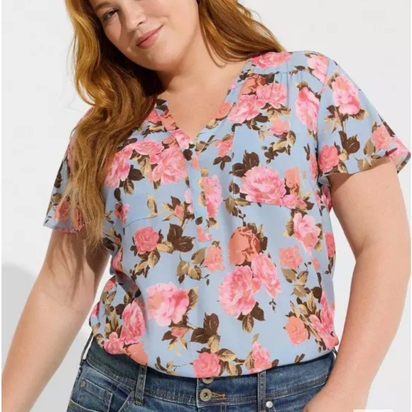 torrid Tops - Torrid Harper floral shirt sz 0 0X 1749